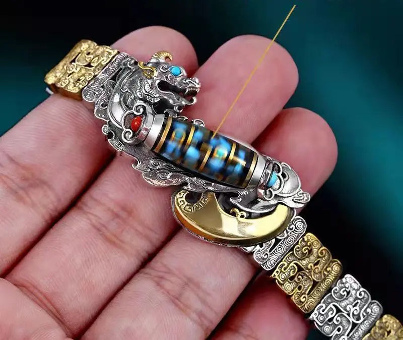 Tsinglong-Dzi Bead Pixiu Bracelet for Good Luck and Prosperity - Image #5