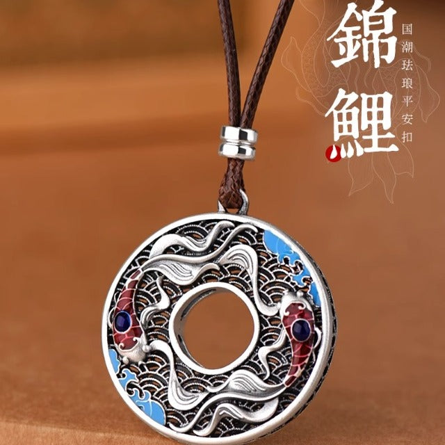Cloisonné Peace Pendant - Pure Silver 999
