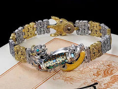Tsinglong-Dzi Bead Pixiu Bracelet for Good Luck and Prosperity - Image #1