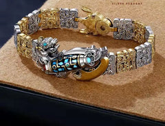 Tsinglong-Dzi Bead Pixiu Bracelet for Good Luck and Prosperity - Image #2