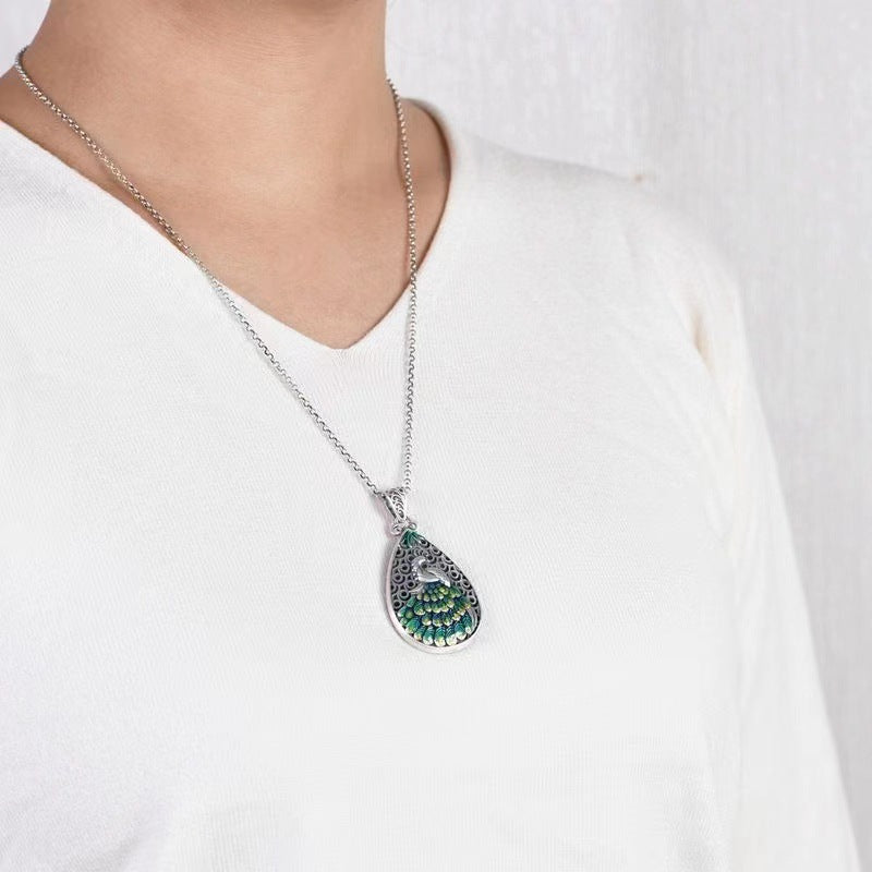 Tsinglong-Double-Sided "Phoenix and Peony" Pendant