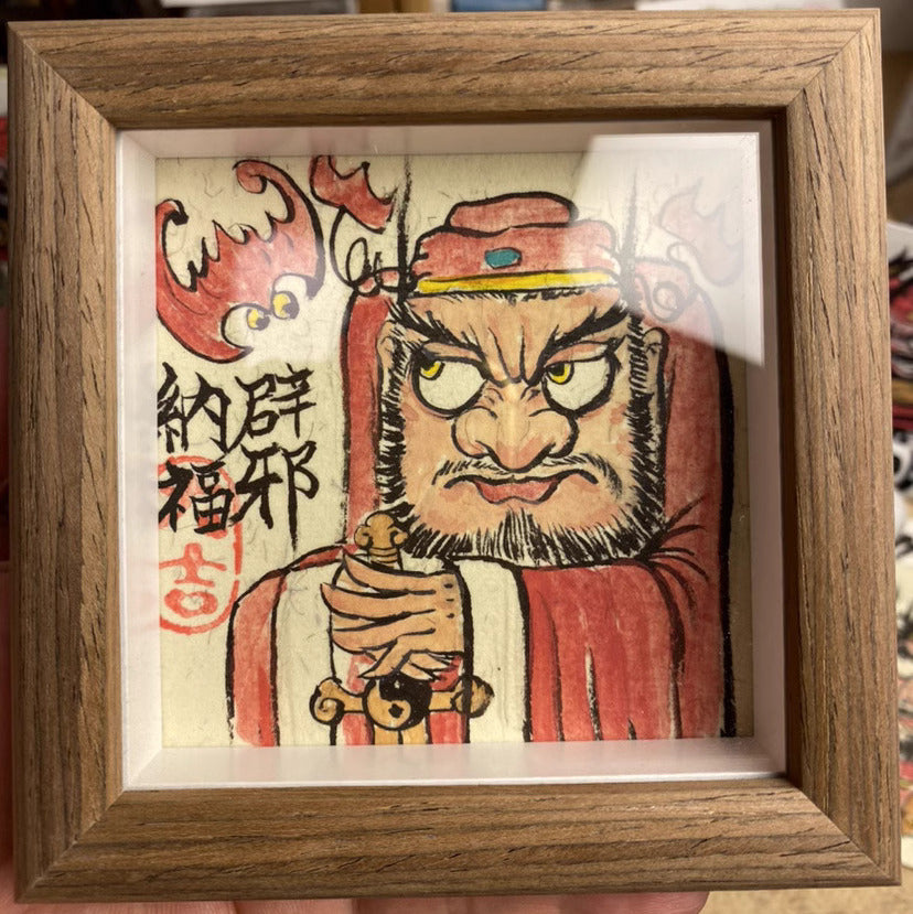 Completely Hand-Painted Zhong Kui Protective Wall Art No. 006 – A Unique Guardian for Your Home