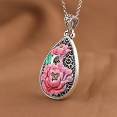 Tsinglong-Double-Sided "Phoenix and Peony" Pendant