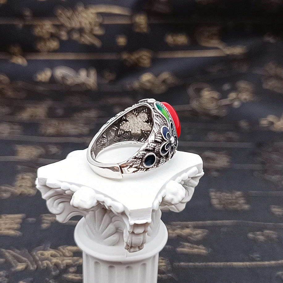 Tsinglong-Lotus Wire Enamel Ring