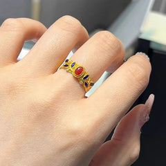 Tsinglong-Dragon and Phoenix Vine Ring