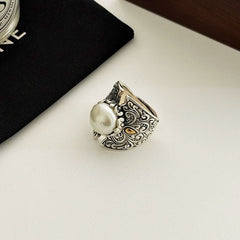 Tsinglong-Relief Carved Tang Style Scroll Ring