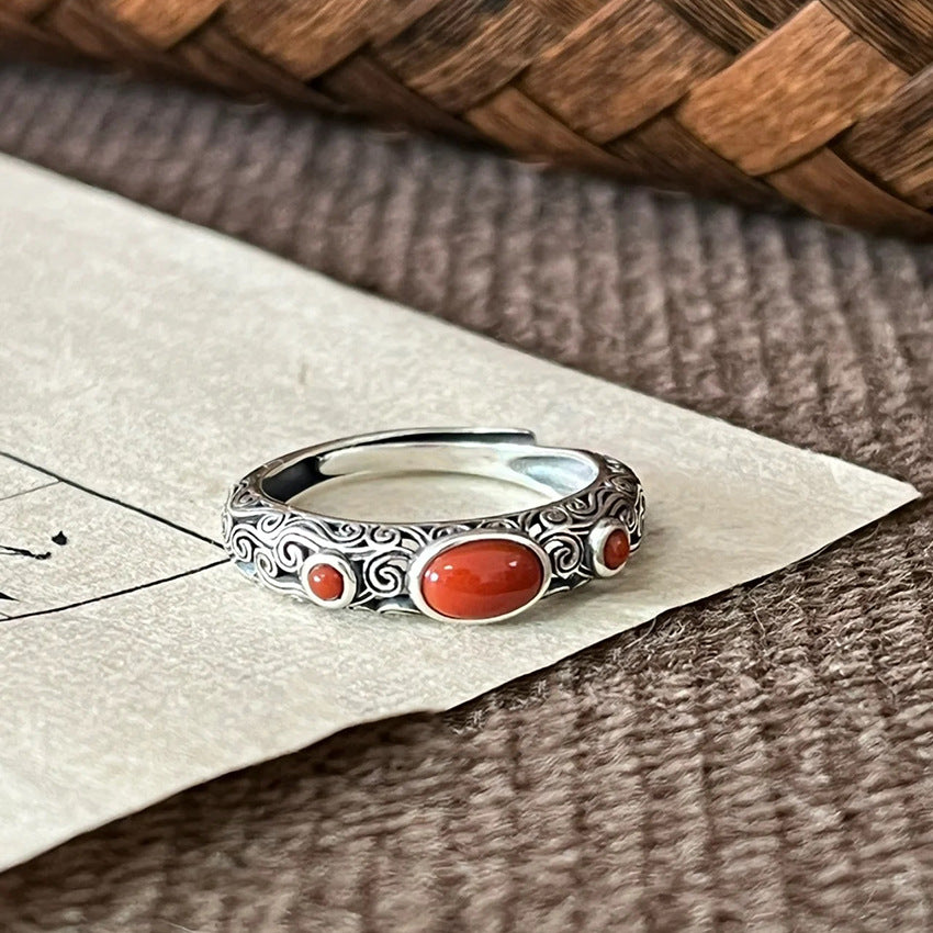 Tsinglong-Cloud Pattern Hollow Ring