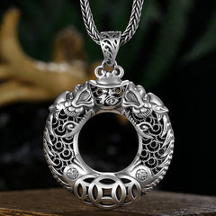 Tsinglong-Double Dragon Play with Pearl Pendant with Two Different Designs