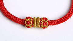 Tsinglong-Braided Rope-Double Victory Red Bracelet