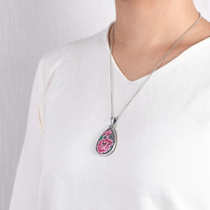 Tsinglong-Double-Sided "Phoenix and Peony" Pendant