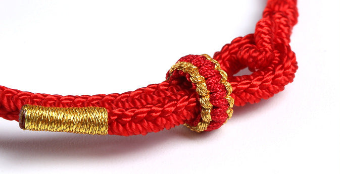 Tsinglong-Braided Rope-Double Victory Red Bracelet