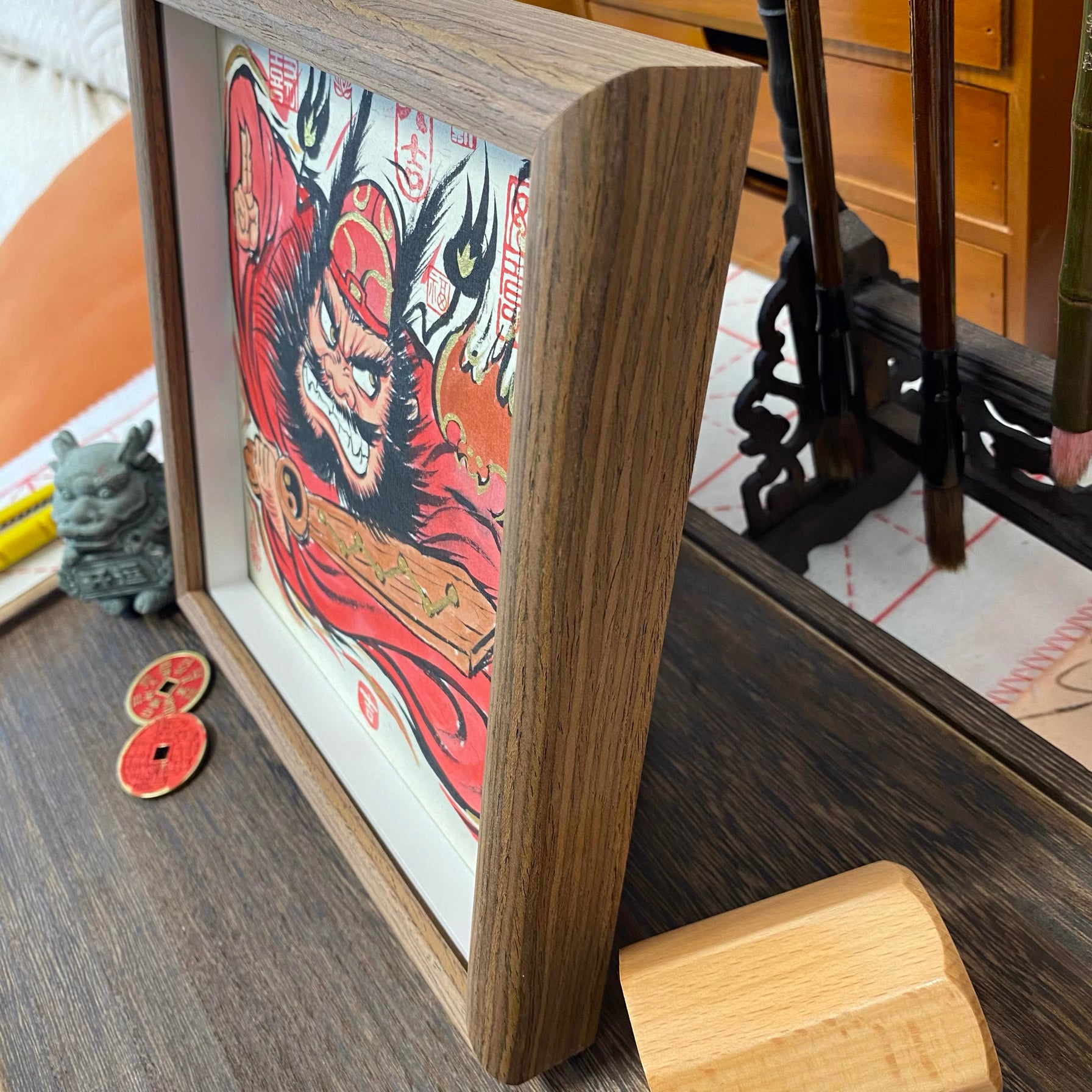 Completely Hand-Painted Zhong Kui Protective Wall Art No. 001 – A Unique Guardian for Your Home
