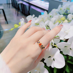 Tsinglong-Dragon and Phoenix Vine Ring