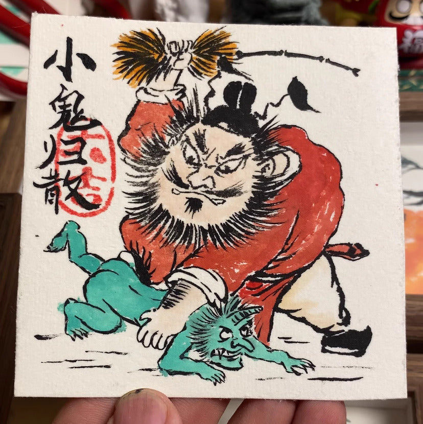 Completely Hand-Painted Zhong Kui Protective Wall Art No. 002 – A Unique Guardian for Your Home