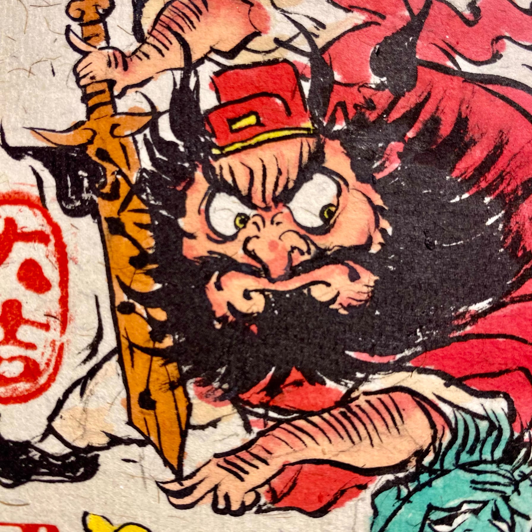 Completely Hand-Painted Zhong Kui Protective Wall Art No. 003 – A Unique Guardian for Your Home