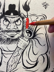 Completely Hand-Painted Zhong Kui Protective Wall Art No. 007 – A Unique Guardian for Your Home
