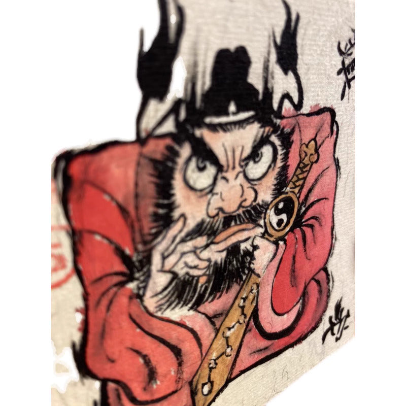 Completely Hand-Painted Zhong Kui Protective Wall Art No. 005 – A Unique Guardian for Your Home