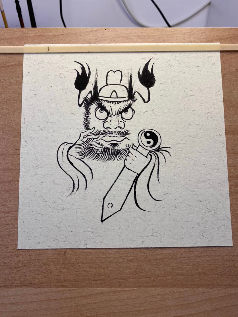 Completely Hand-Painted Zhong Kui Protective Wall Art No. 007 – A Unique Guardian for Your Home