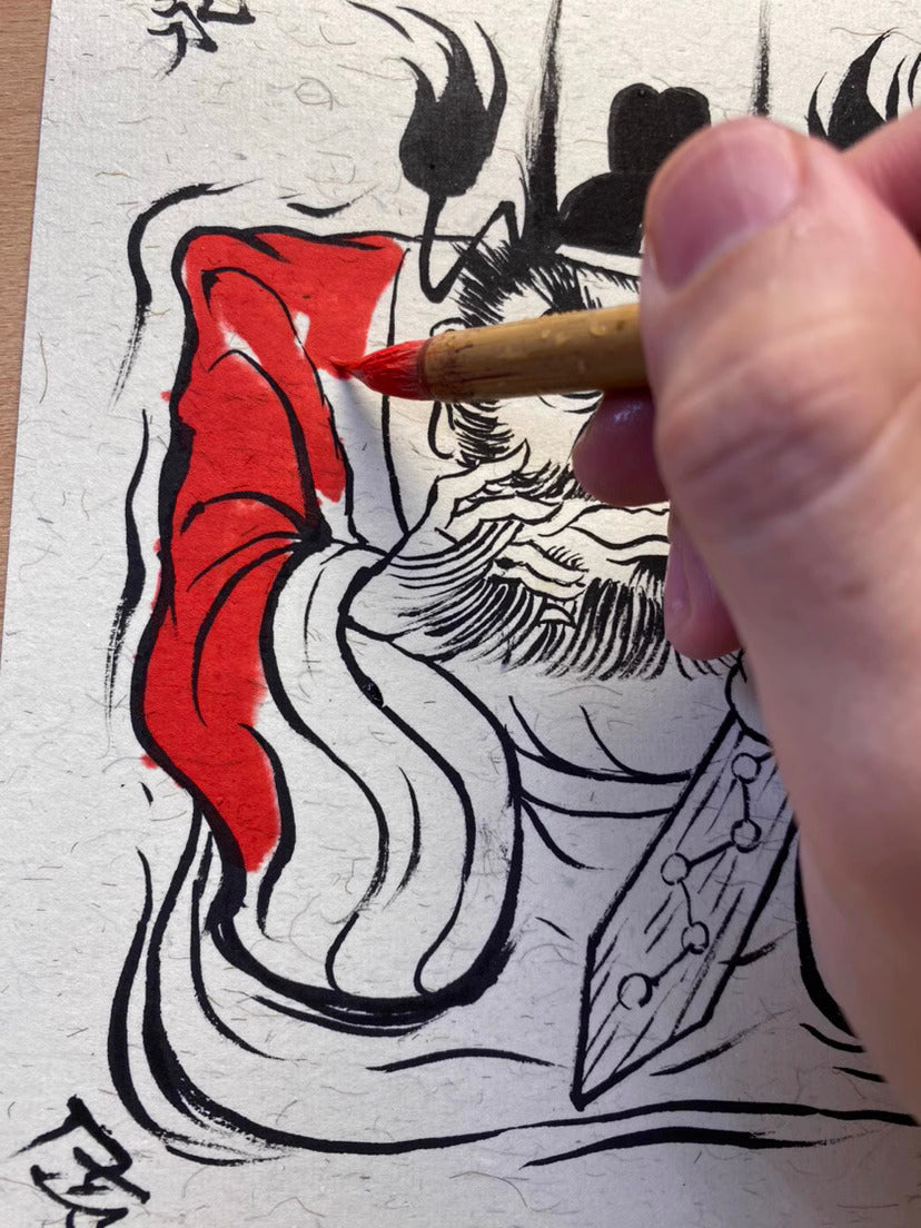 Completely Hand-Painted Zhong Kui Protective Wall Art No. 007 – A Unique Guardian for Your Home