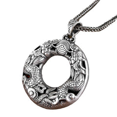 Tsinglong-Double Dragon Play with Pearl Pendant with Two Different Designs