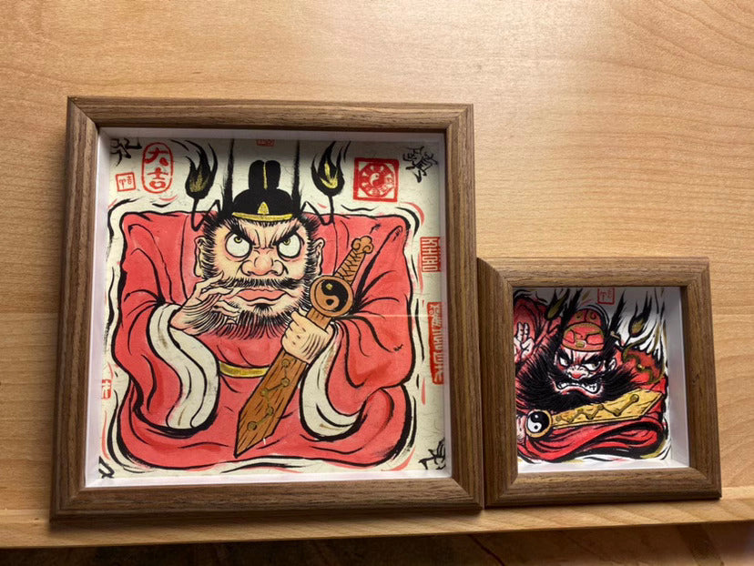 Completely Hand-Painted Zhong Kui Protective Wall Art No. 007 – A Unique Guardian for Your Home