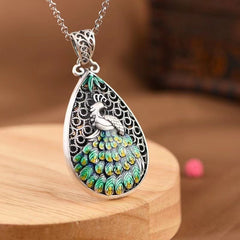 Tsinglong-Double-Sided "Phoenix and Peony" Pendant