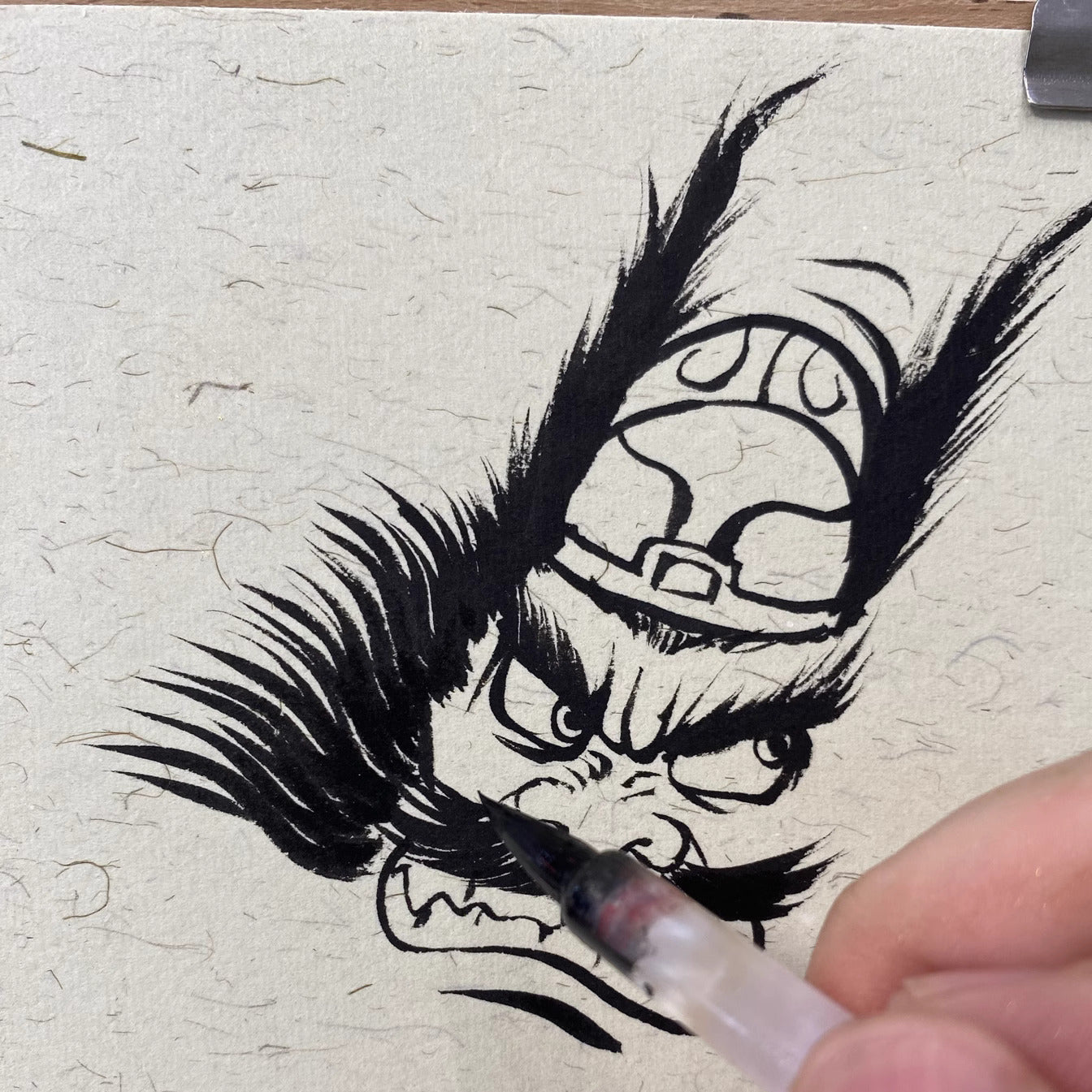 Completely Hand-Painted Zhong Kui Protective Wall Art No. 001 – A Unique Guardian for Your Home