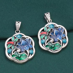 Tsinglong-Lotus Leaf and Dragonfly Pendant