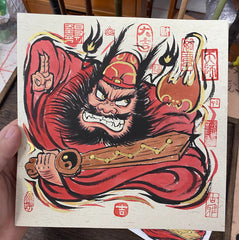 Completely Hand-Painted Zhong Kui Protective Wall Art No. 001 – A Unique Guardian for Your Home