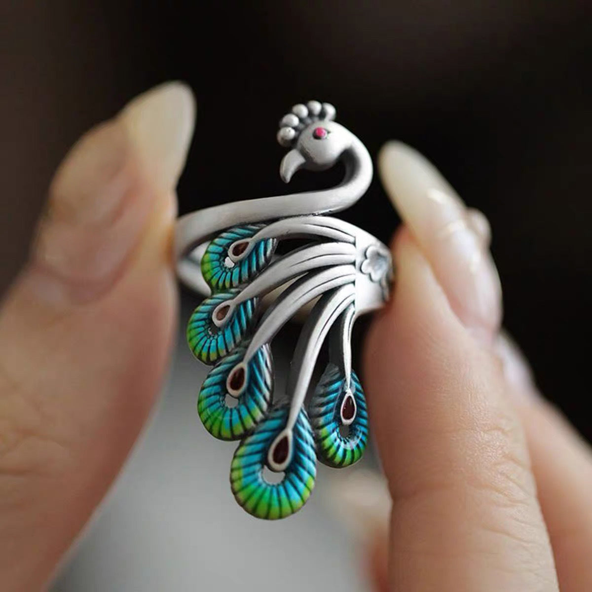 Tsinglong-Peacock Ring