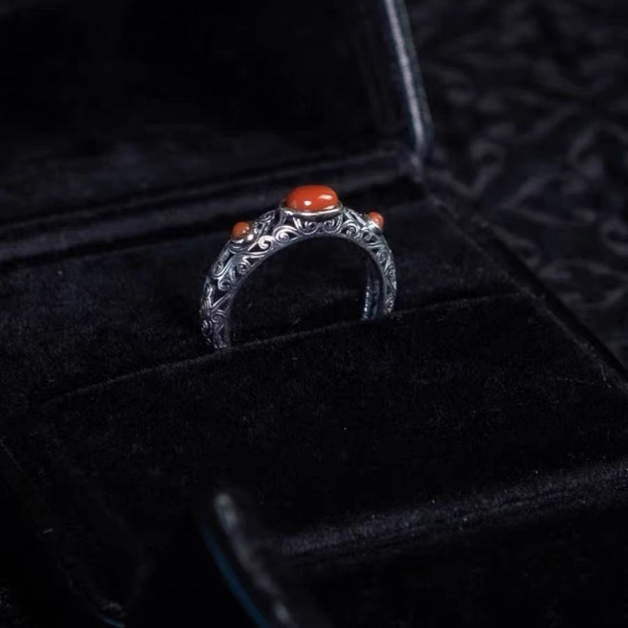 Tsinglong-Cloud Pattern Hollow Ring
