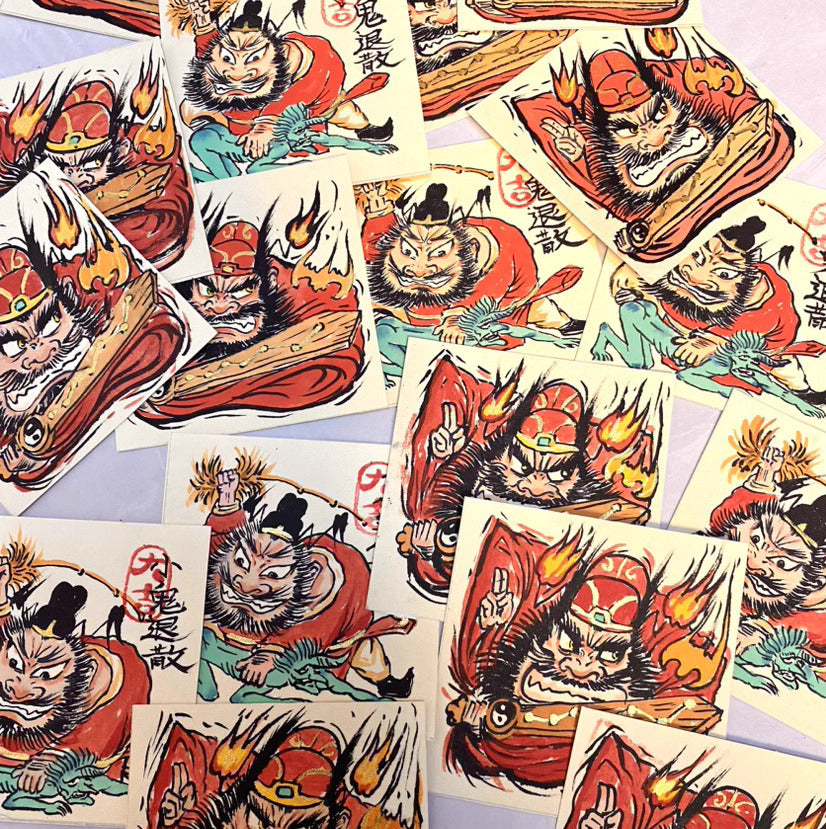 Completely Hand-Painted Zhong Kui Protective Wall Art No. 002 – A Unique Guardian for Your Home