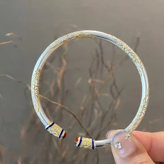 Tsinglong-Embroidered Auspicious Words Tang Grass Pattern Bangle