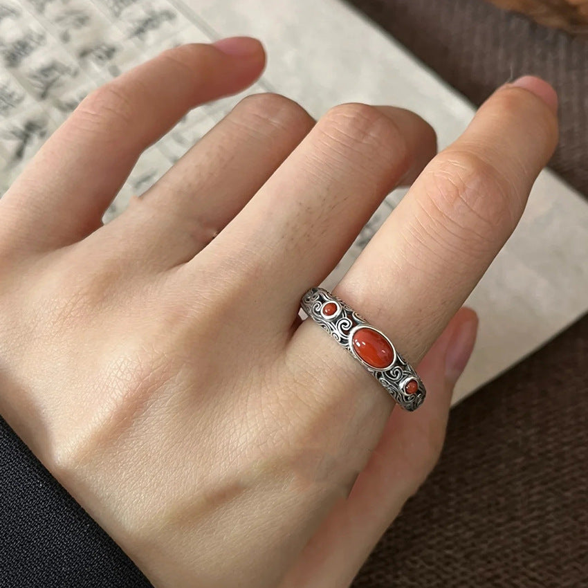 Tsinglong-Cloud Pattern Hollow Ring