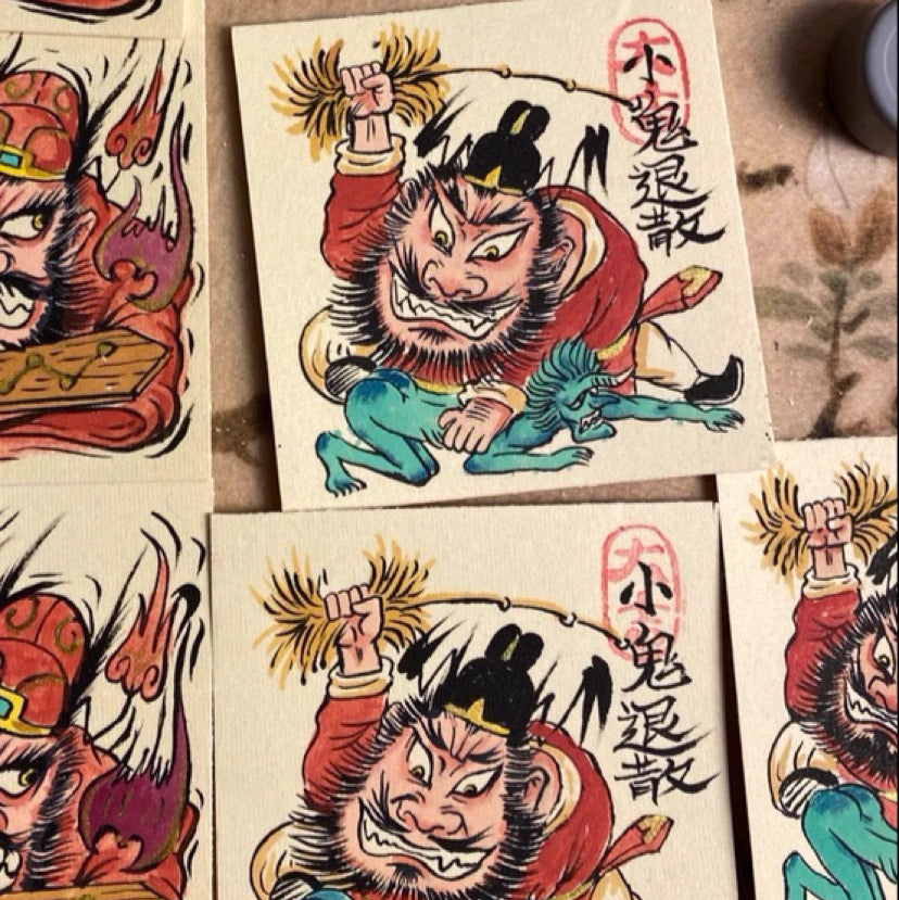 Completely Hand-Painted Zhong Kui Protective Wall Art No. 002 – A Unique Guardian for Your Home