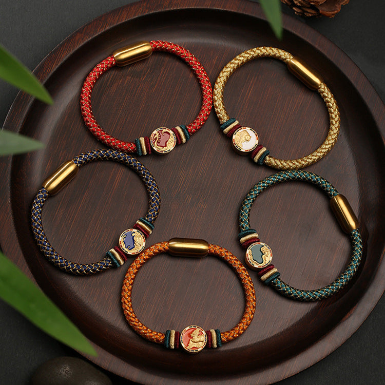 Tsinglong-Braided Rope-Five Elements Protection Bracelet
