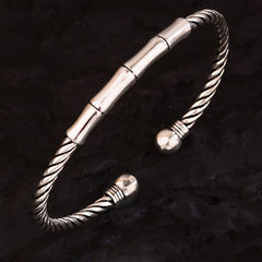 Tsinglong-Antiqued Chinese-Style Bamboo Knot Bangle