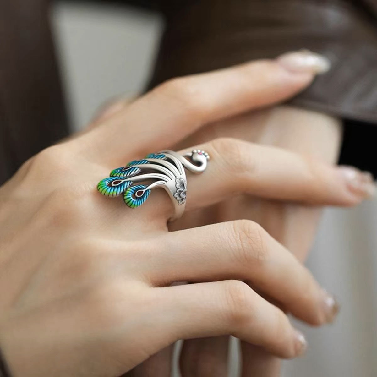 Tsinglong-Peacock Ring