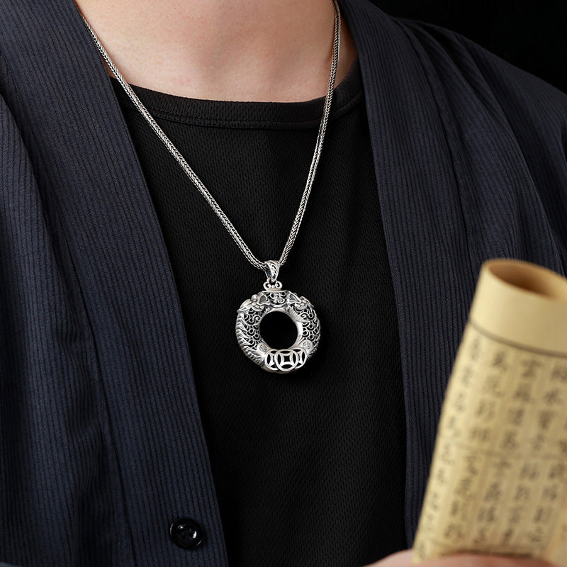 Tsinglong-Double Dragon Play with Pearl Pendant with Two Different Designs