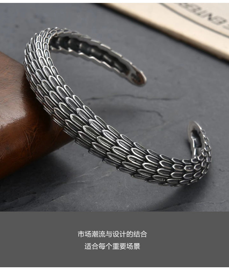 Tsinglong-Vintage Dragon Scale and Reverse Scale Bangle