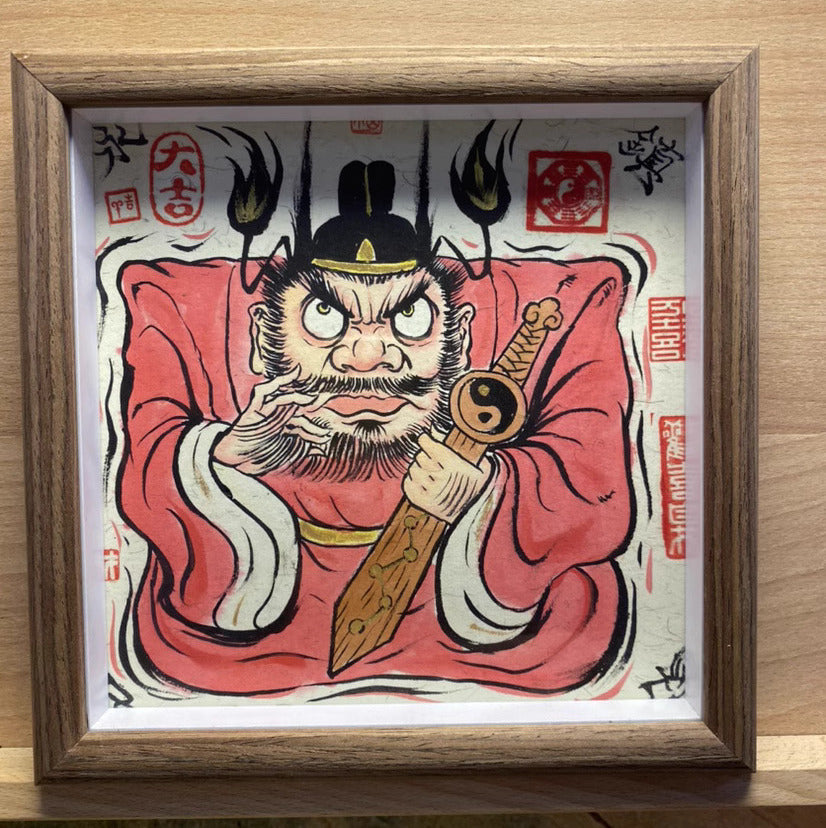 Completely Hand-Painted Zhong Kui Protective Wall Art No. 007 – A Unique Guardian for Your Home
