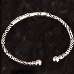 Tsinglong-Antiqued Chinese-Style Bamboo Knot Bangle