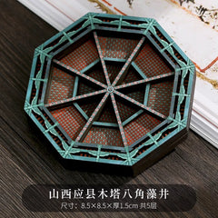 Shanxi Yingxian-Octagonal Wooden Pagoda Refrigerator Magnet