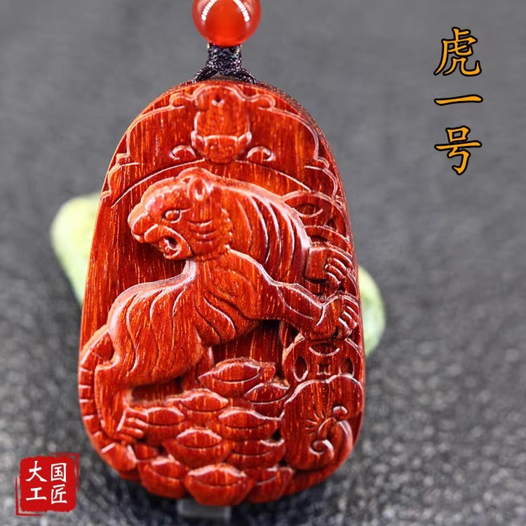 Small Leaf Rosewood Tiger Pendant-1